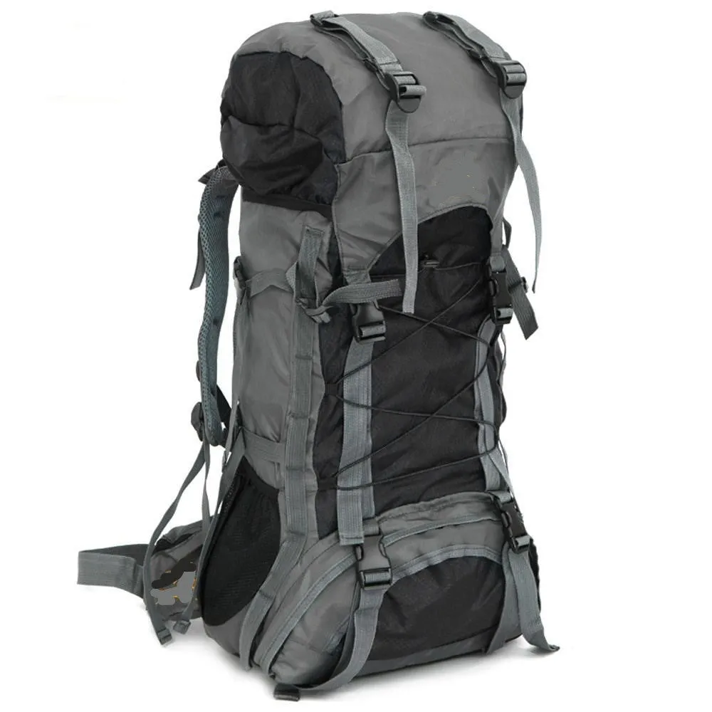 60L Durable Heavy-duty Backpack Adjusts at Shoulders, Sides & Back