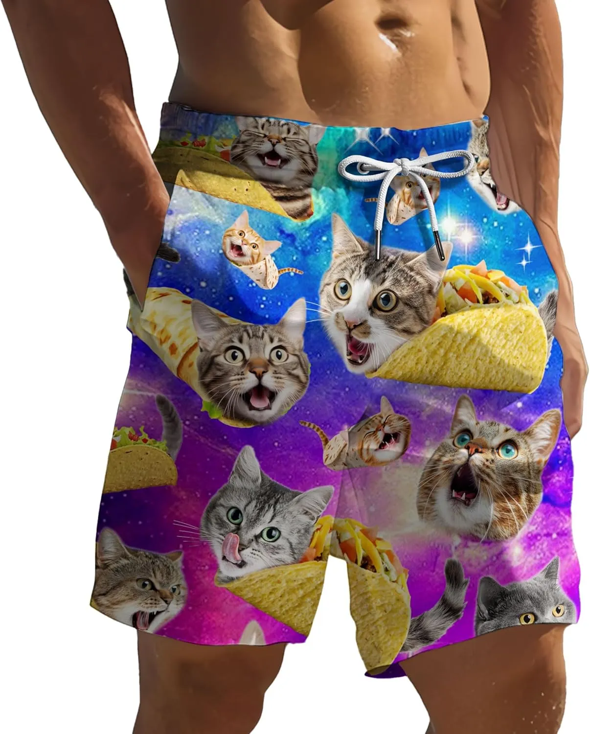 ACEPrints Funny Hawaiian Shorts for Men Casual Shorts Men Retro Hawaiian Mens Shorts Swim Shorts for Men Mens Swim Trunks