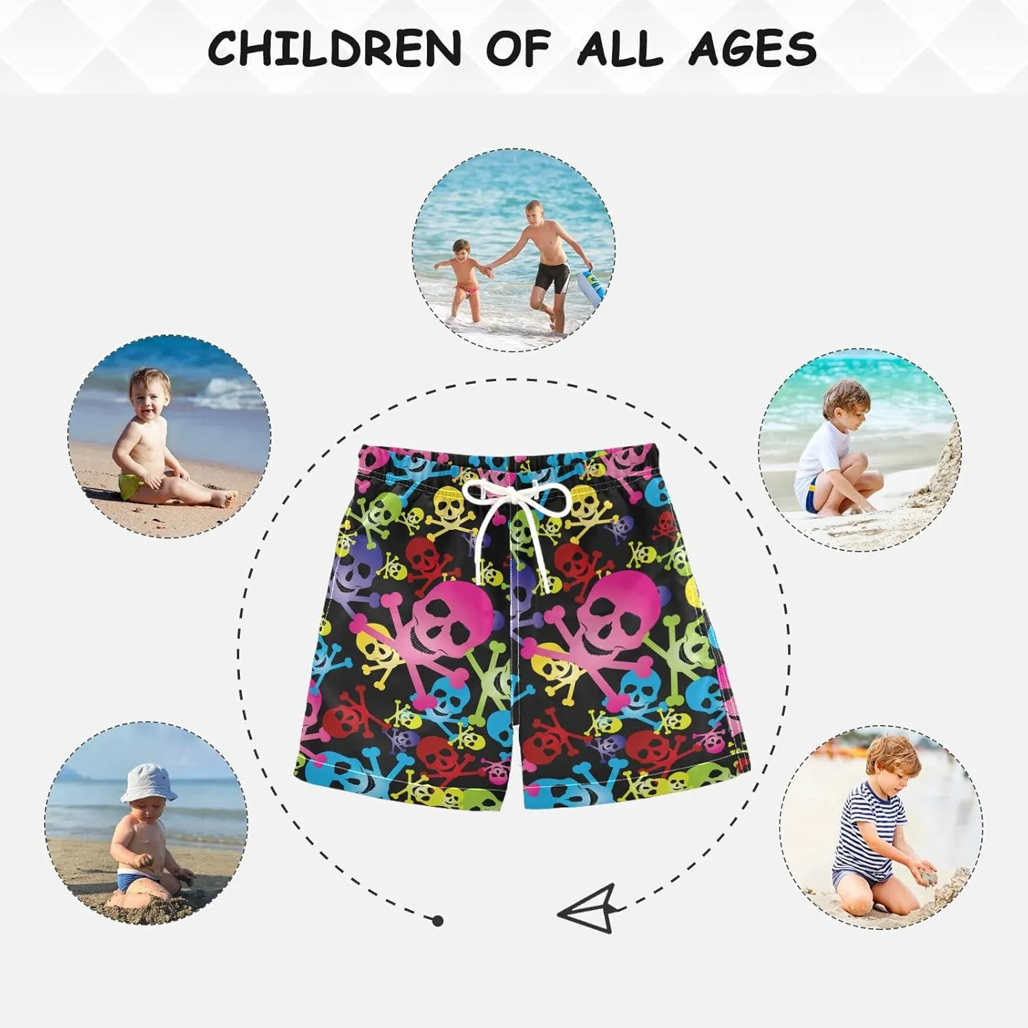 Aflyko Boys' Board Shorts Girl Swim Trunk Beach Swimwear Bathing Suit Summer Quick Dry