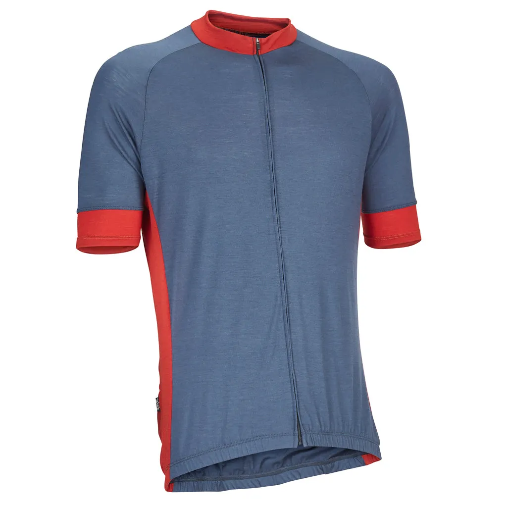 Airforce Blue/Red Merino Wool Jersey