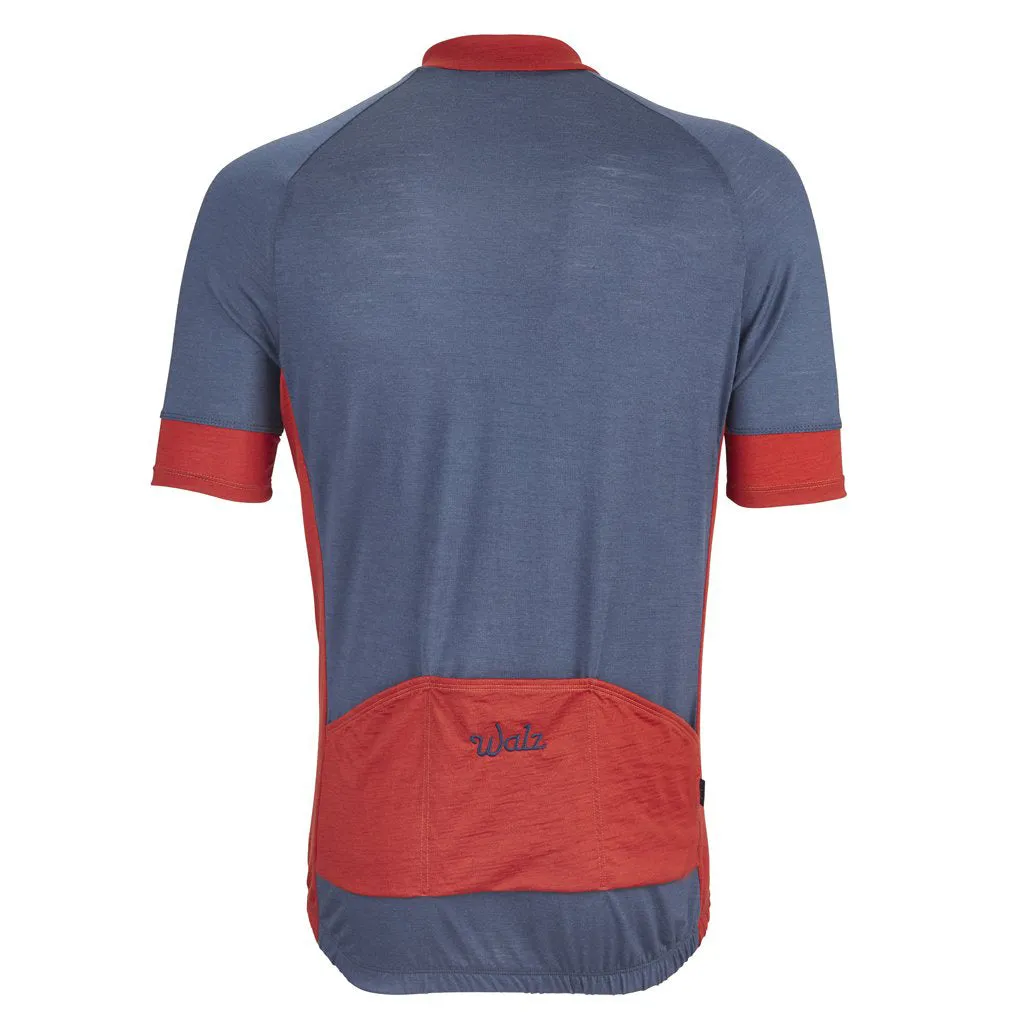 Airforce Blue/Red Merino Wool Jersey