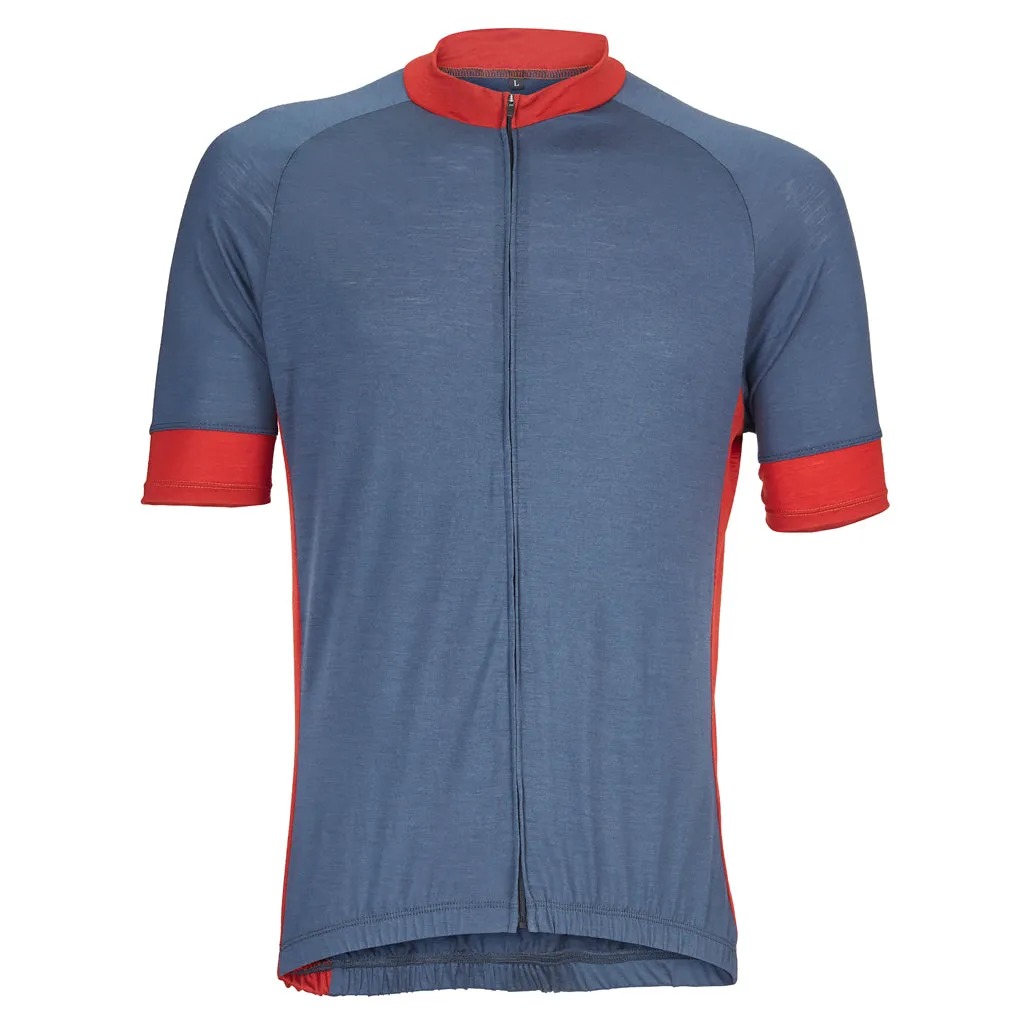 Airforce Blue/Red Merino Wool Jersey