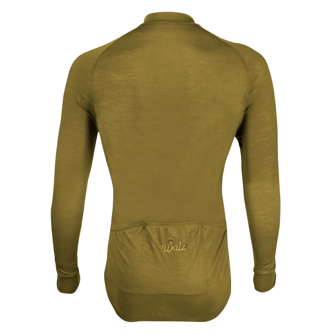 Army Olive Merino Wool Jersey - Long Sleeve