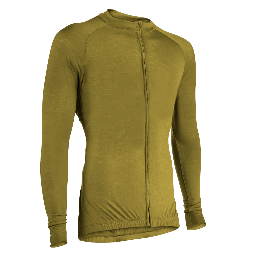Army Olive Merino Wool Jersey - Long Sleeve