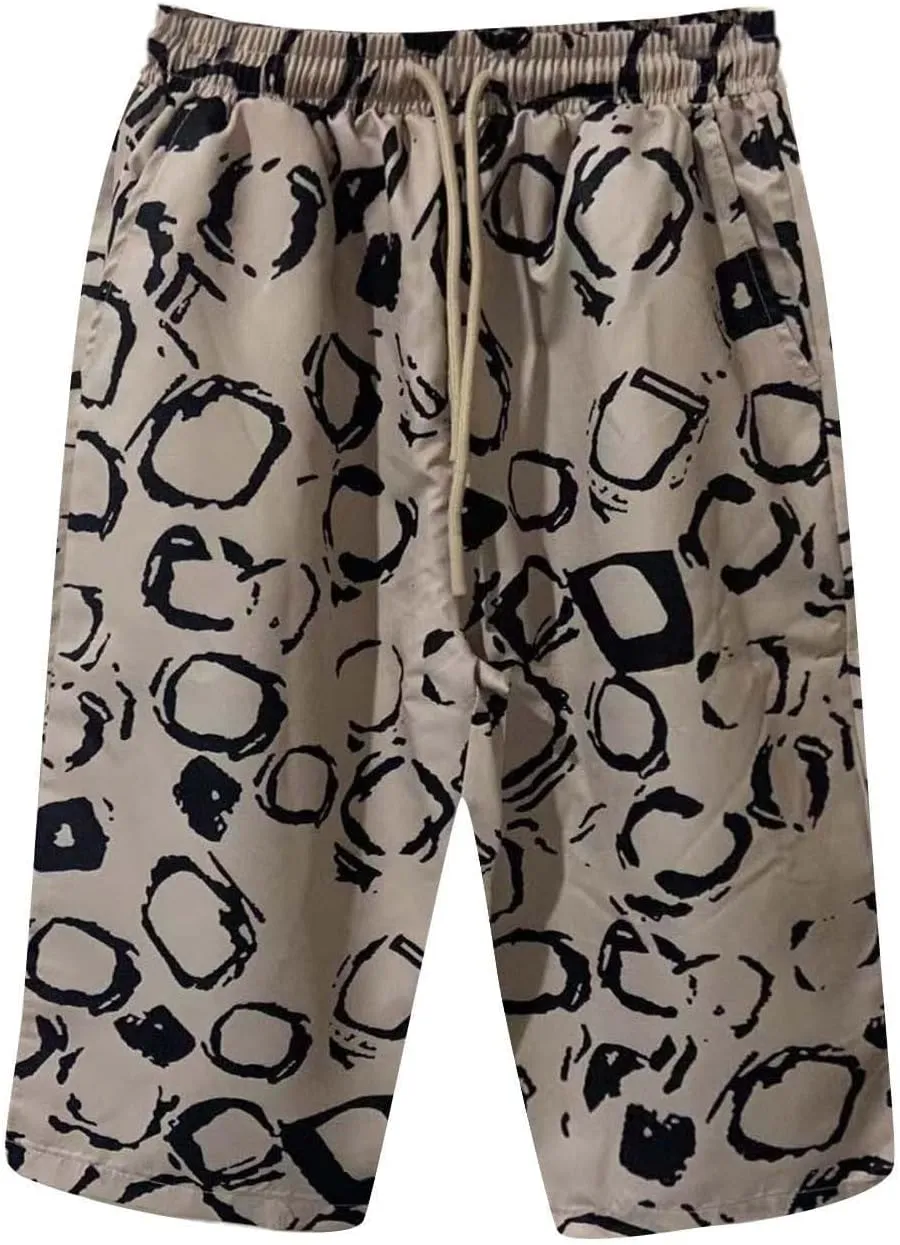 Bermuda Shorts for Women Knee Length High Waist Palazzo Cotton Linen Casual Pants with Pocket Summer Beach Vacation