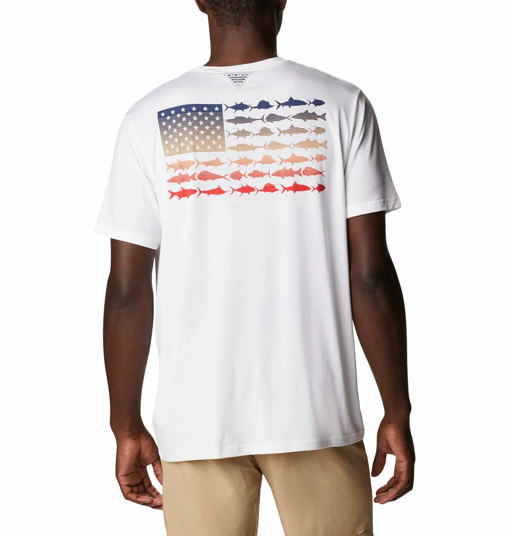 Columbia Mens PFG Fish Flag Tech Tee Short Sleeve Hiking T-Shirt