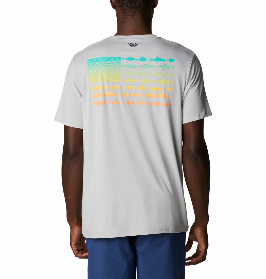 Columbia Mens PFG Fish Flag Tech Tee Short Sleeve Hiking T-Shirt