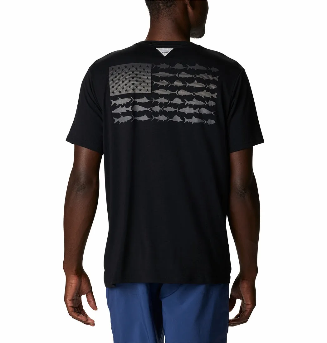 Columbia Mens PFG Fish Flag Tech Tee Short Sleeve Hiking T-Shirt