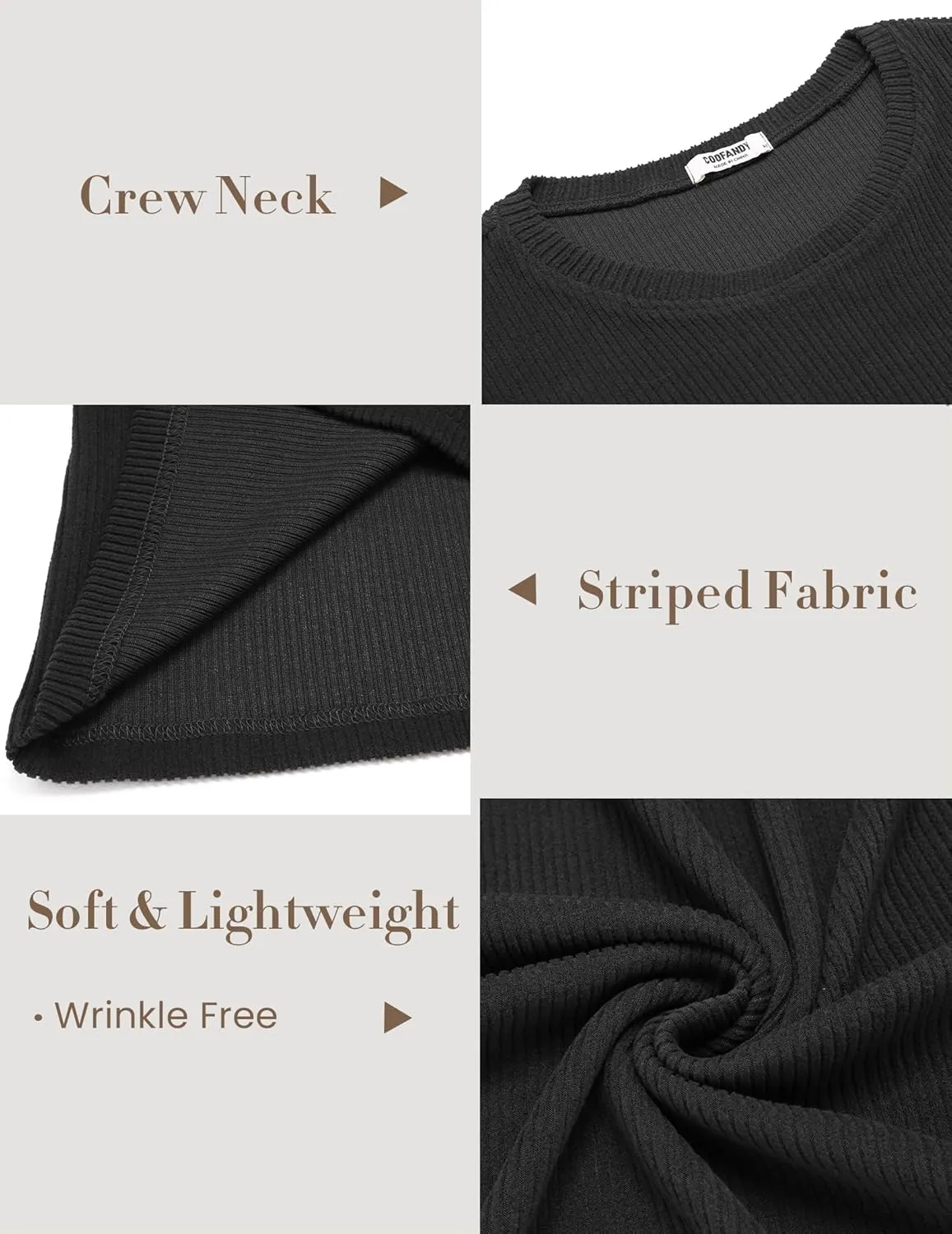 COOFANDY Mens Long Sleeve Shirts Thermal T-Shirt Slim Fit Crewneck Sweater Knitted Pullover Shirt