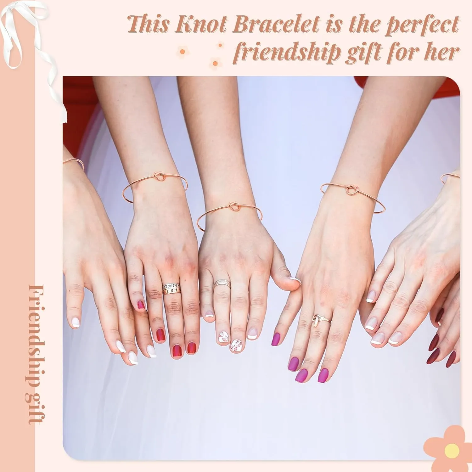 DEEKA 16 Pcs Bridesmaid Proposal Gifts, Pearl Hair Claw Clips & Bridesmaid Knot Bracelet Bachelorette Party Wedding Favors Bridal Party Present Hair Accessories for Women(Rose Gold Bracelets)