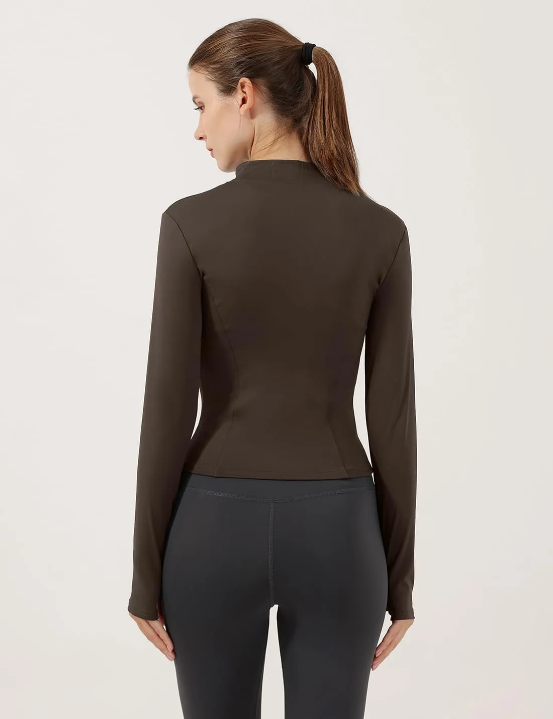 Gacaky Women's Slim Fit Lightweight Athletic Full Zip Stretchy Workout Running Track Jacket with Thumb Holes