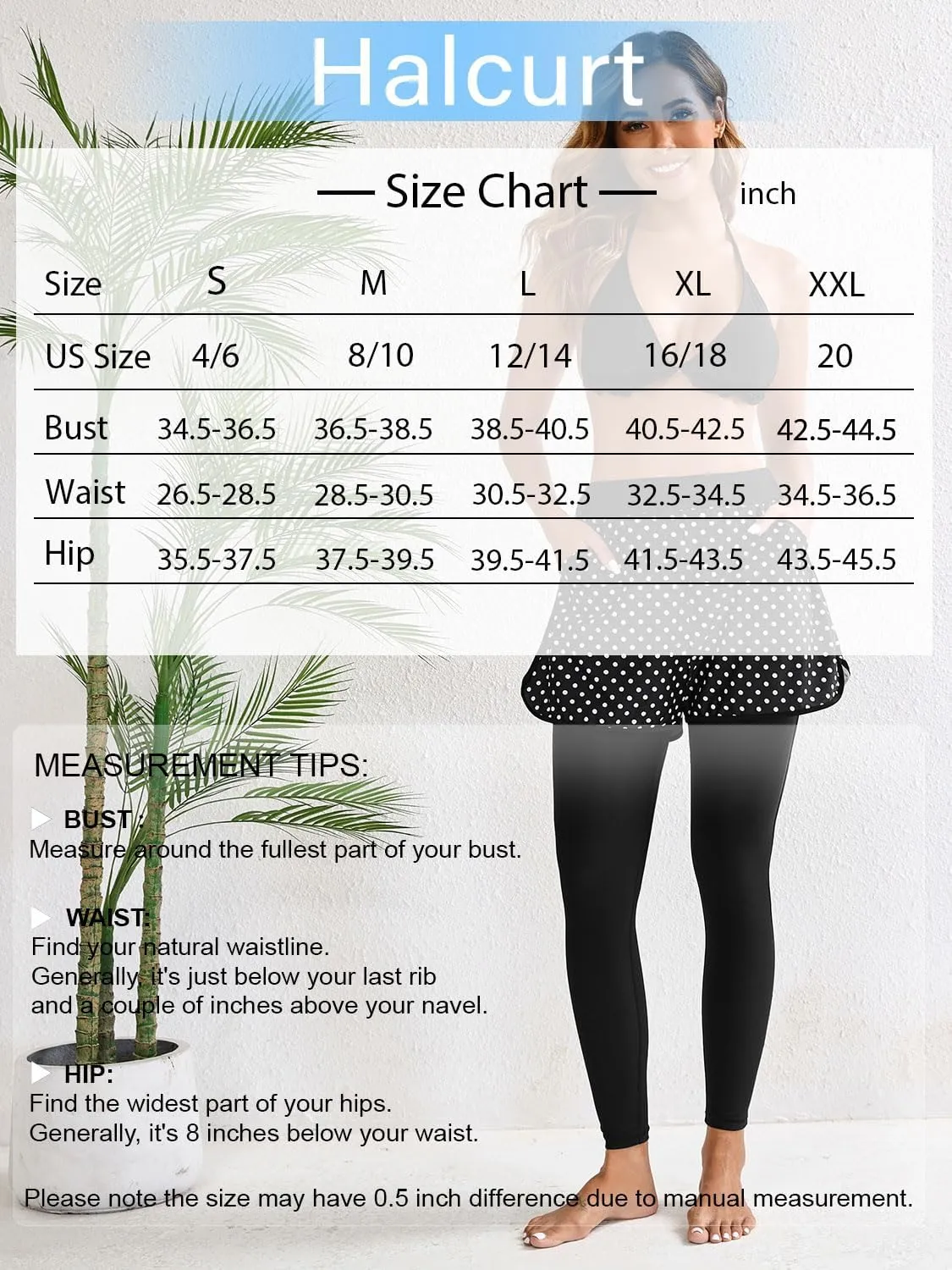 Halcurt Womens Swim Pants with Shorts 27" Swim Leggings Pockets Board Shorts Rash Guard Pants