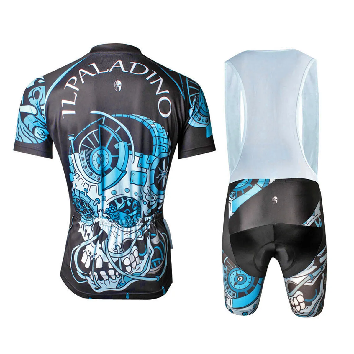 ILPALADINO Sick Skull Men's Cycling Jersey Fashion Bicycling Pro Cycle Clothing Racing Apparel Outdoor Sports Leisure Biking T-shirt  Black and Blue Comfortable Biking Apparel 738