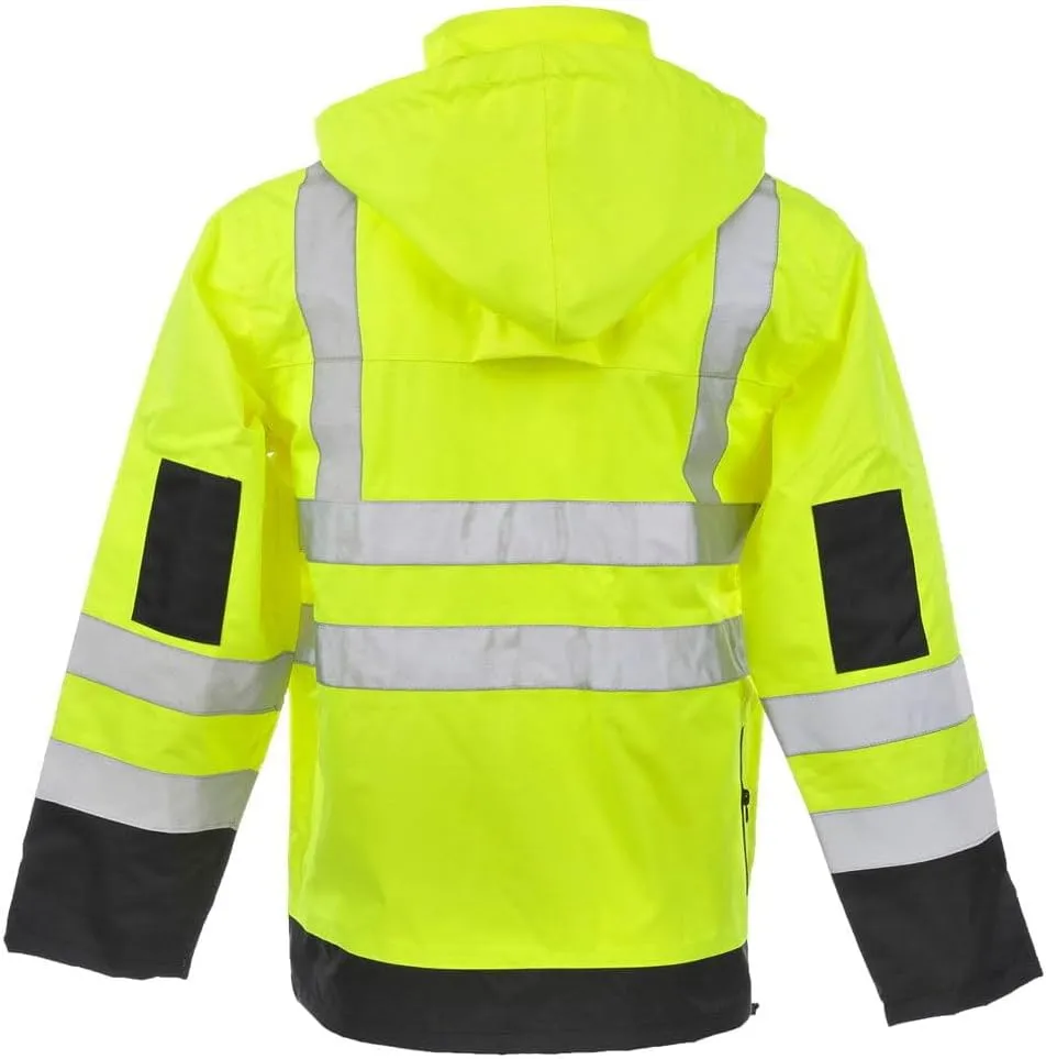 J. J. Keller & Associates, Inc. High Visibility Reflective Rain Jacket, Class 3, SAFEGEAR
