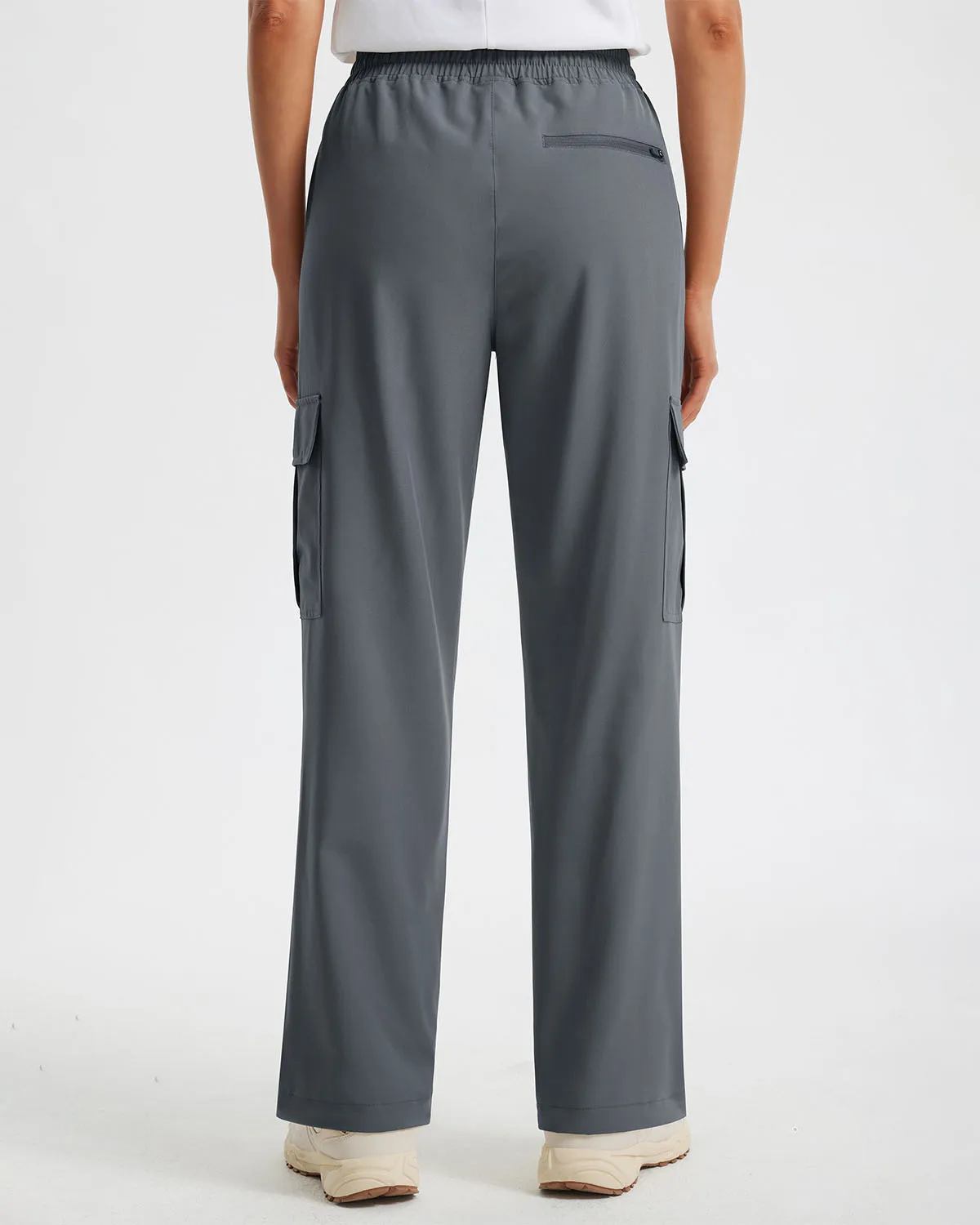 Libin Women's Drawstring Multiple Pockets Casual Cargo Pants Regular-29''