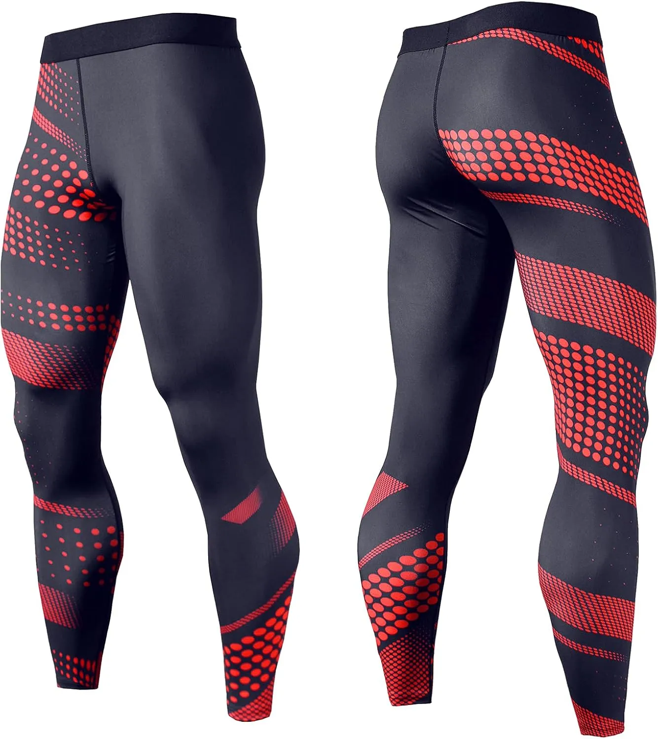 OEBLD Compression Pants Men UV Blocking Running Tights 1 or 2 Pack Gym Yoga Leggings for Athletic Workout