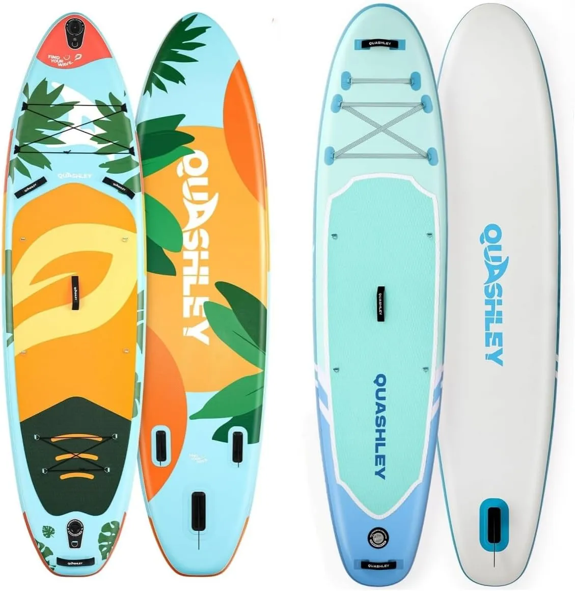 Quashley Blue Inflatable Paddle Board 2 Set Stand Up Paddleboards