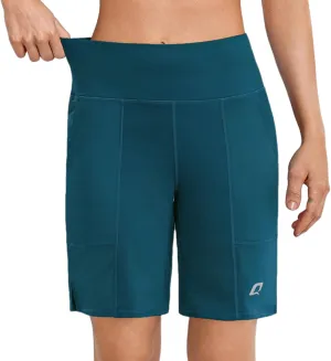 Quenteen Bermuda Shorts for Women 9" Knee Length Athletic Sweat Shorts High Waisted Yoga Jogger