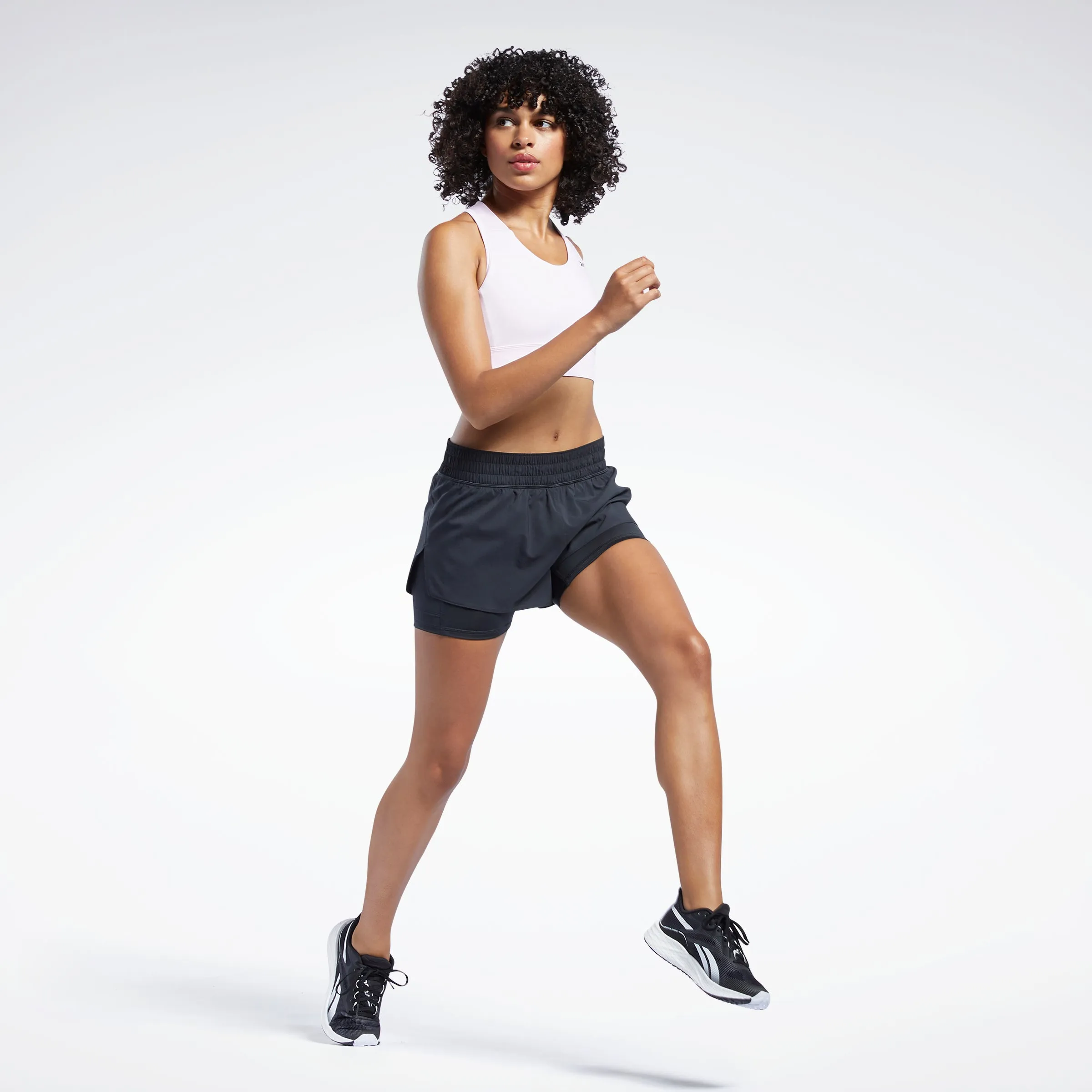 Reebok Apparel Women Running Two-In-One Shorts Black