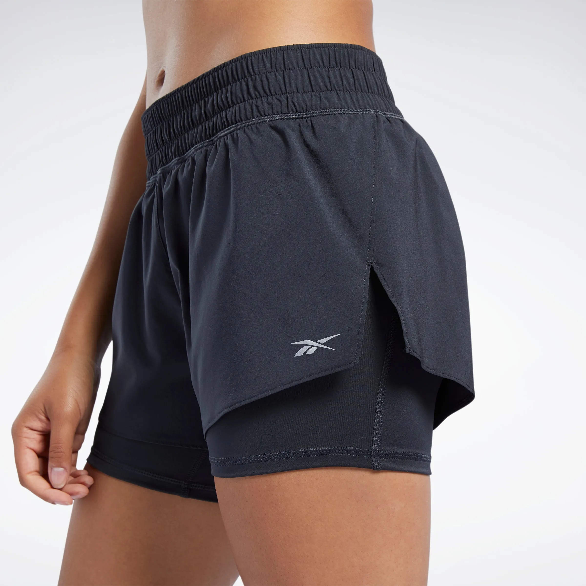 Reebok Apparel Women Running Two-In-One Shorts Black