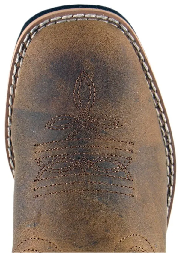 Smoky Mountain Boots Youth Boys Pueblo Dark Crazy Horse Leather 3.5 D