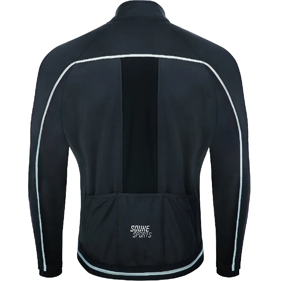 Souke Sports Men's Water Resistance Windbreaker Cycling Jacket with Pockets-JA0700-Black