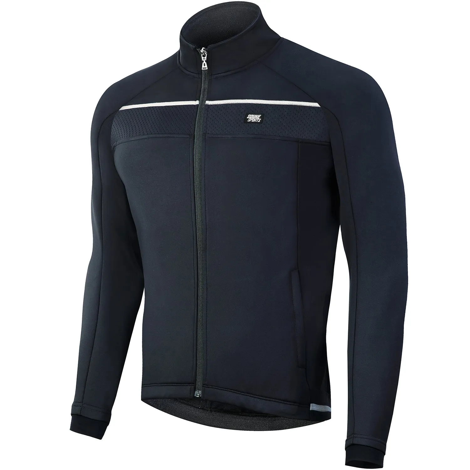 Souke Sports Men's Water Resistance Windbreaker Cycling Jacket with Pockets-JA0700-Black