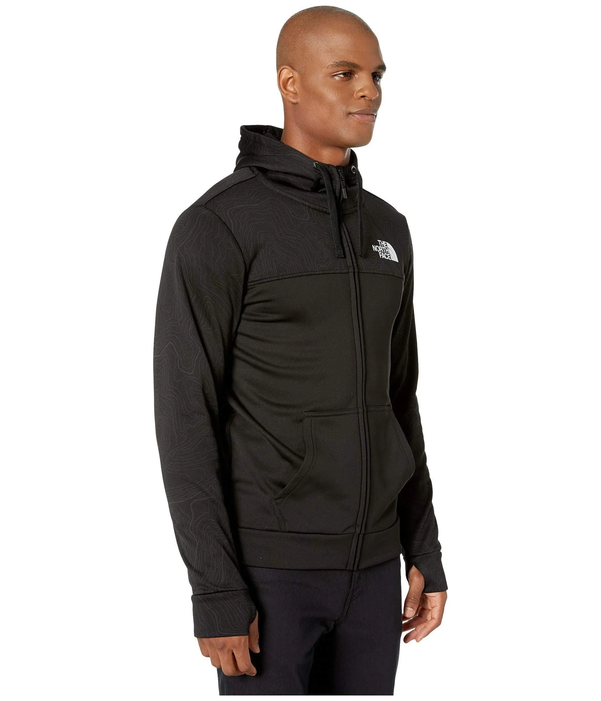The North Face Men's Surgent Bloc Full Zip Hoodie 2.0, TNF Black Topo Print, M