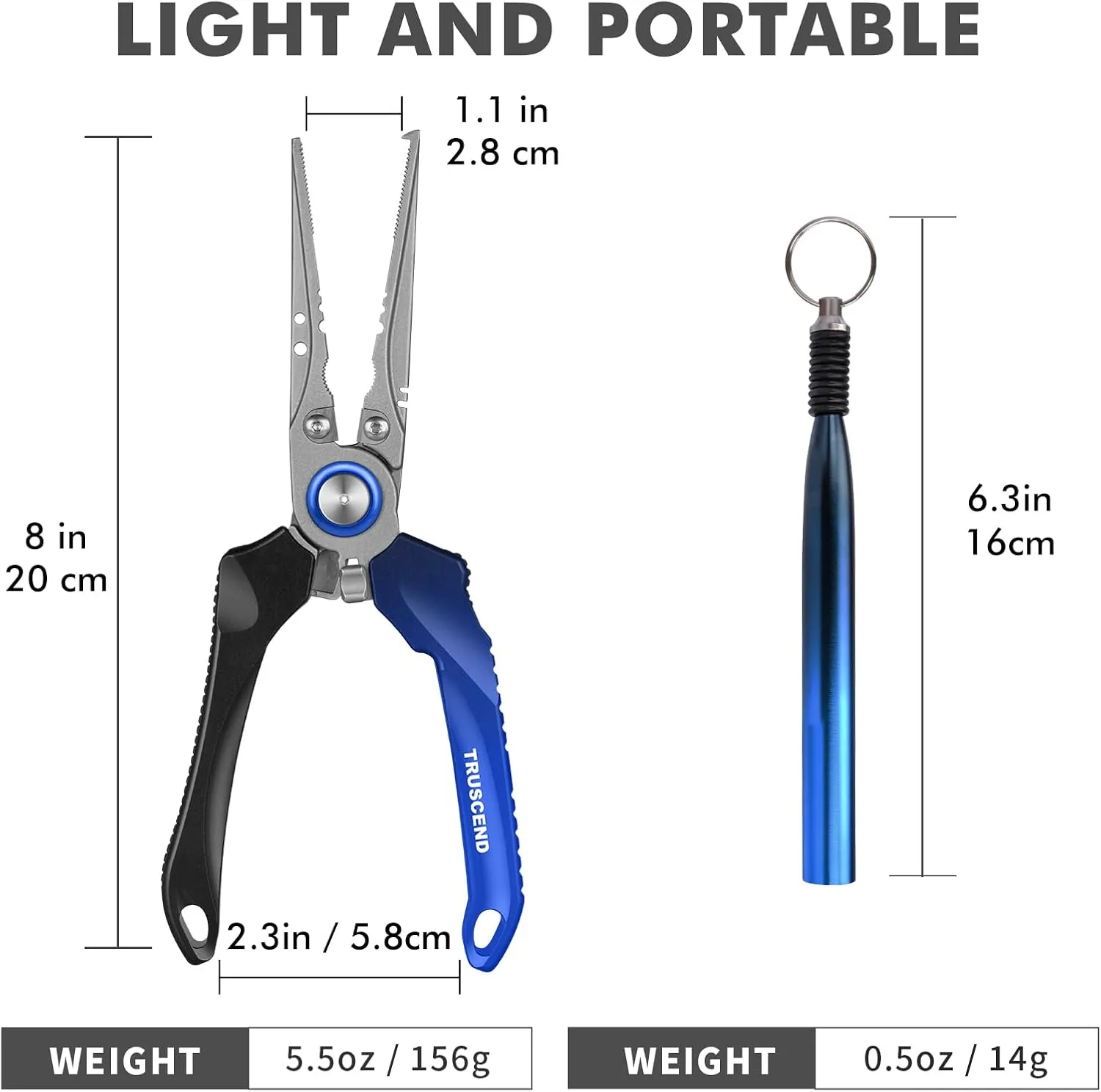 TRUSCEND Lockable Handy Fishing Pliers with Innovative Ergonomic Handle, Saltwater Corrosion Resistant Teflon Coated Fishing Tool, Multi-Function Fishing Gear with Mo-V Cutter, Amazing Fishing Gift