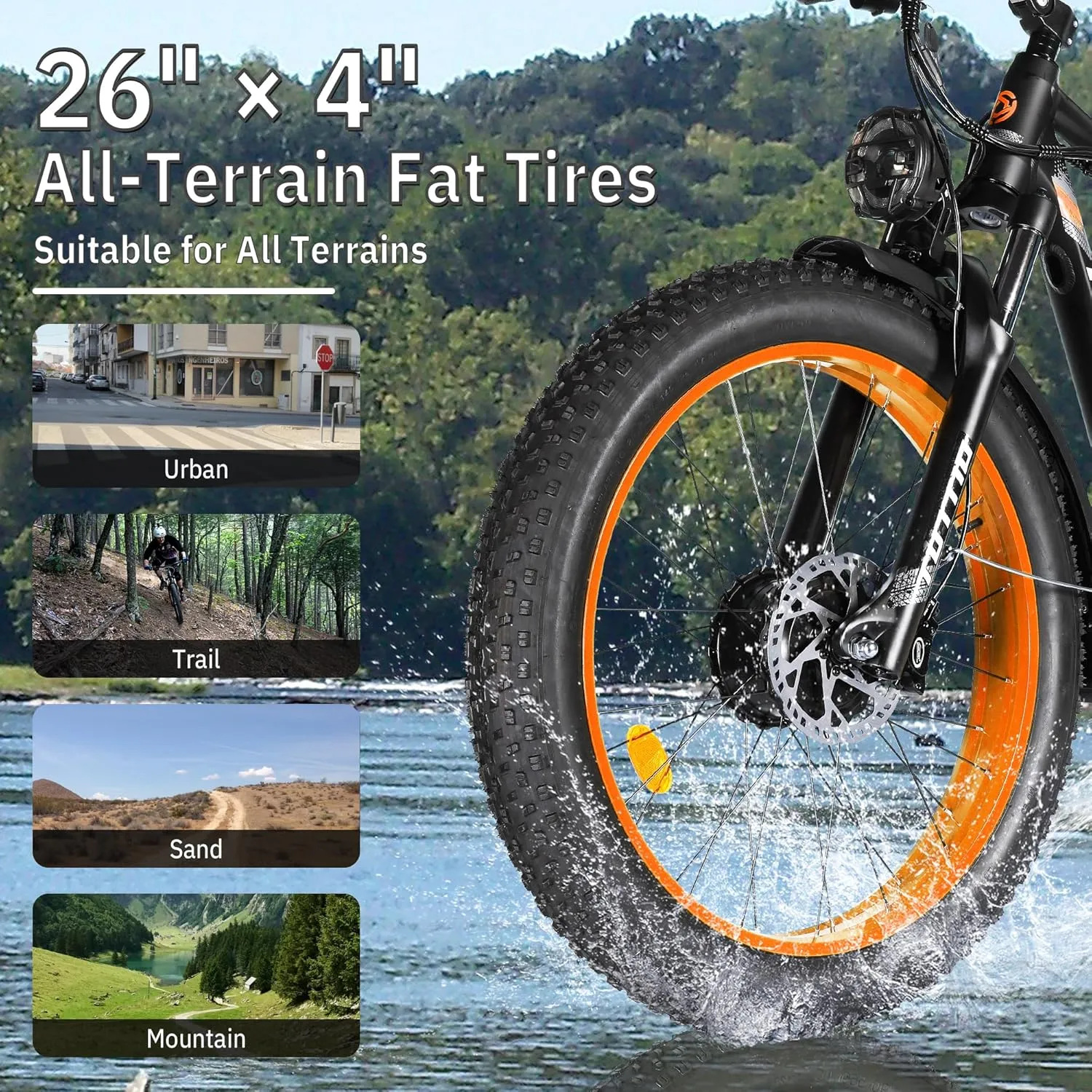 Tuttio Dual-Motor-Electric-Bike for Adults-Men, 40-46MPH-Fast-Ebike, 52V 30AH, Up to 80Miles, 26" Fat-Tire-Electric-Bicycle, Full Suspension Mountain Bike for Off-Road Snow Sand Hunting