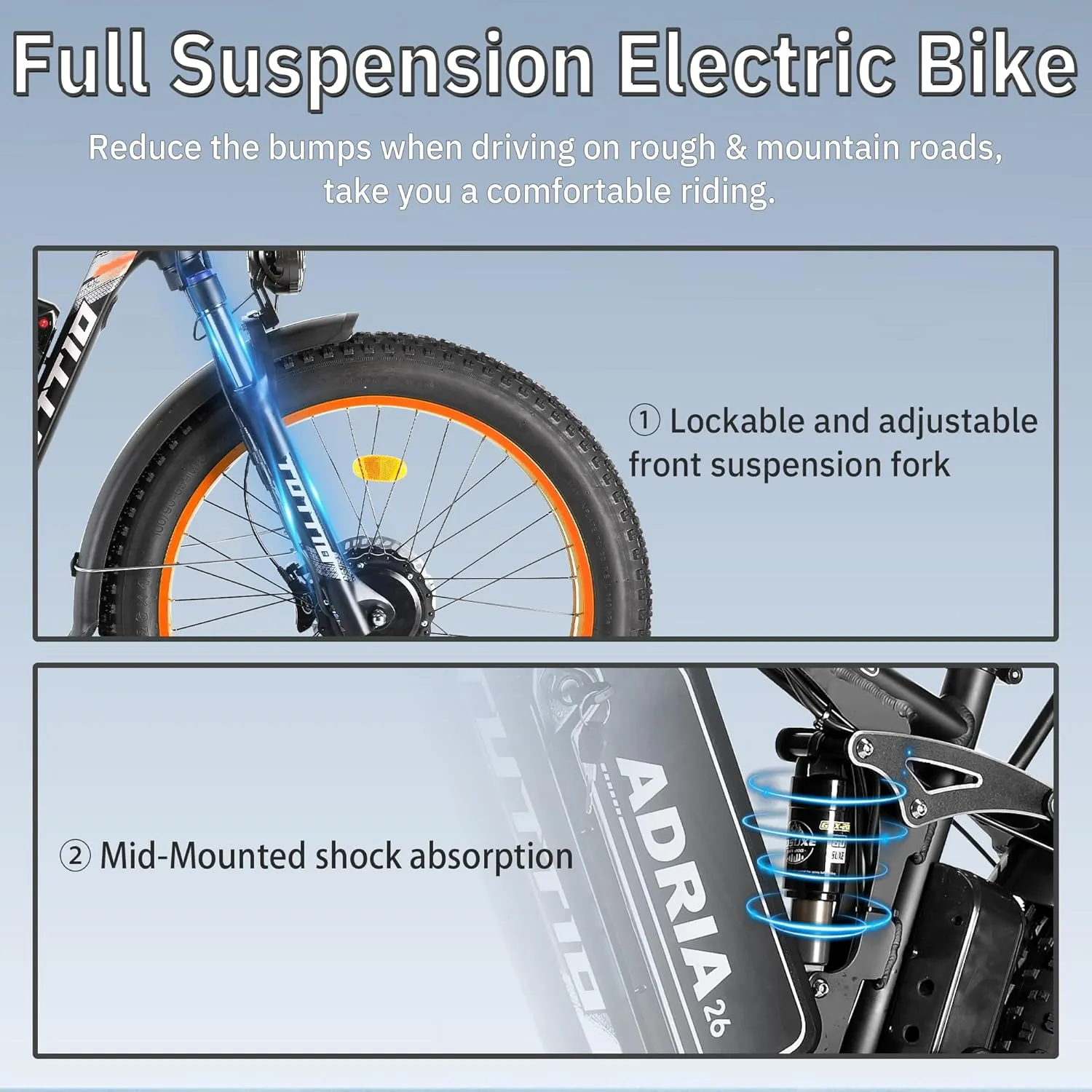 Tuttio Dual-Motor-Electric-Bike for Adults-Men, 40-46MPH-Fast-Ebike, 52V 30AH, Up to 80Miles, 26" Fat-Tire-Electric-Bicycle, Full Suspension Mountain Bike for Off-Road Snow Sand Hunting