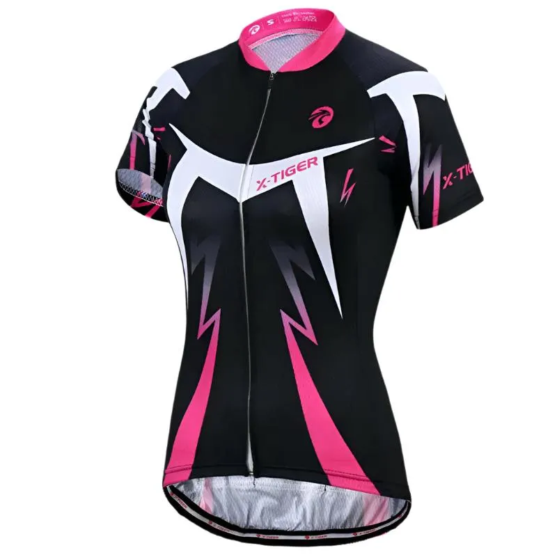 X-Tiger Women Cycling Jerseys Female Short Sleeve Cyclist Ciclismo Road Bike Clothing Breathable Quick Dry Polyester Shirts
